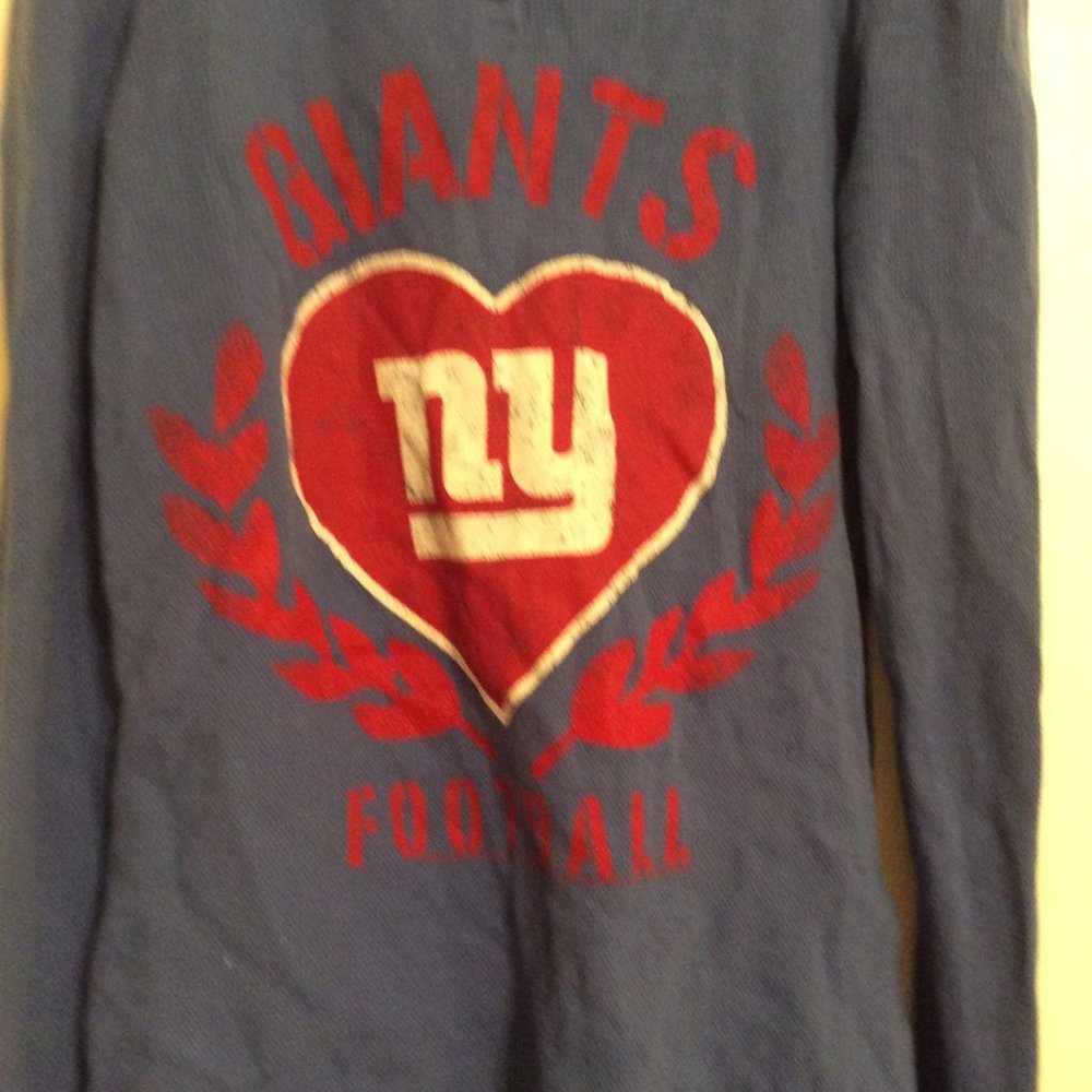 New York Giants NFL TEAM APPAREL Sports Football Thermal Logo Long Sleeve XS
